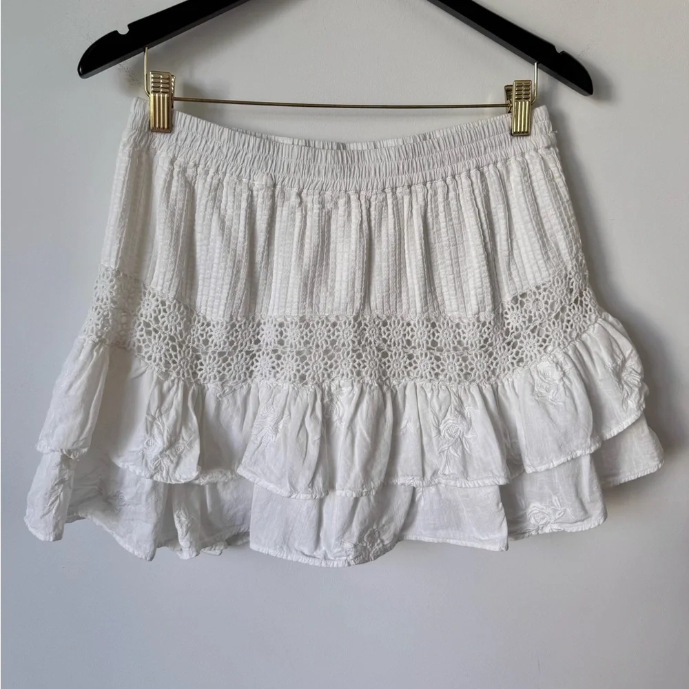 Love Shack Fancy True White Rilo Skirt - Size L - Picture 4 of 13